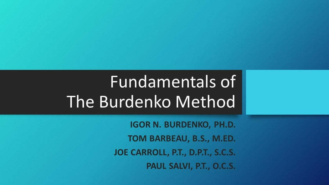 Fundamentals of the Burdenko Method: The Combination of Water and Land Exercise for Rehab, Conditioning and Training